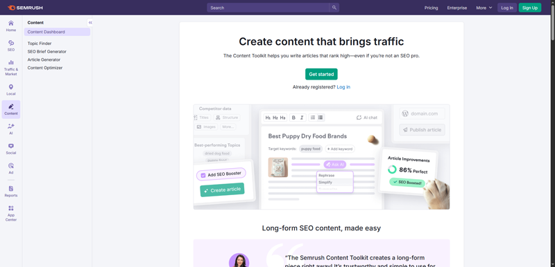 Semrush Content Toolkit - Screenshot