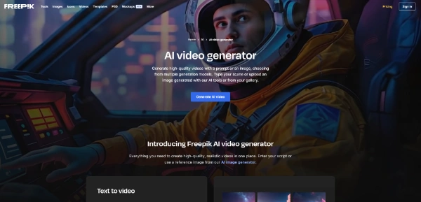 Freepik AI Video - Screenshot