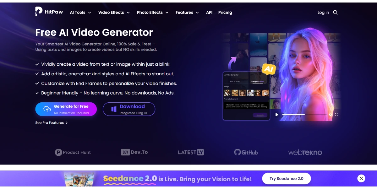 HitPaw AI Video Generator - Screenshot